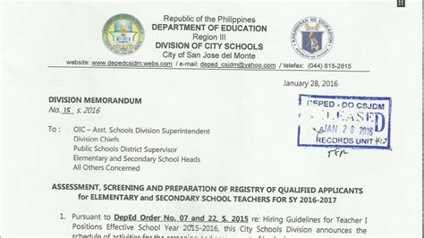 DEPED DIVISION OFFICE – SAN JOSE DEL MONTE.